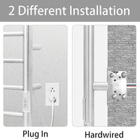 KEG Towel Warmer Wall Mounted with Built-in Timer 8 Bars Electric Stainless Steel Heated Towel Racks for Bathroom, Hot Plug-in Bath Towel Heater Brushed Nickel (TW-8-BN)