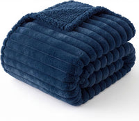 Bedsure ComfyFleece Waterproof Dog Blankets for Large Dogs - M(30x40")-1pc / Night Blue