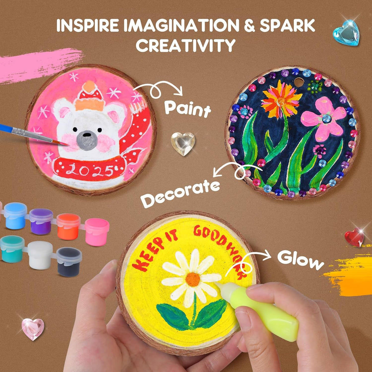 EPUMP Glow in the Dark Wooden Painting Kit for Kids - Wooden Painting Kit - image 3
