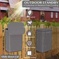 Wall Mount Dog Poop Trash Can Outside Odor Control - Slate-Stone Grey - image 3