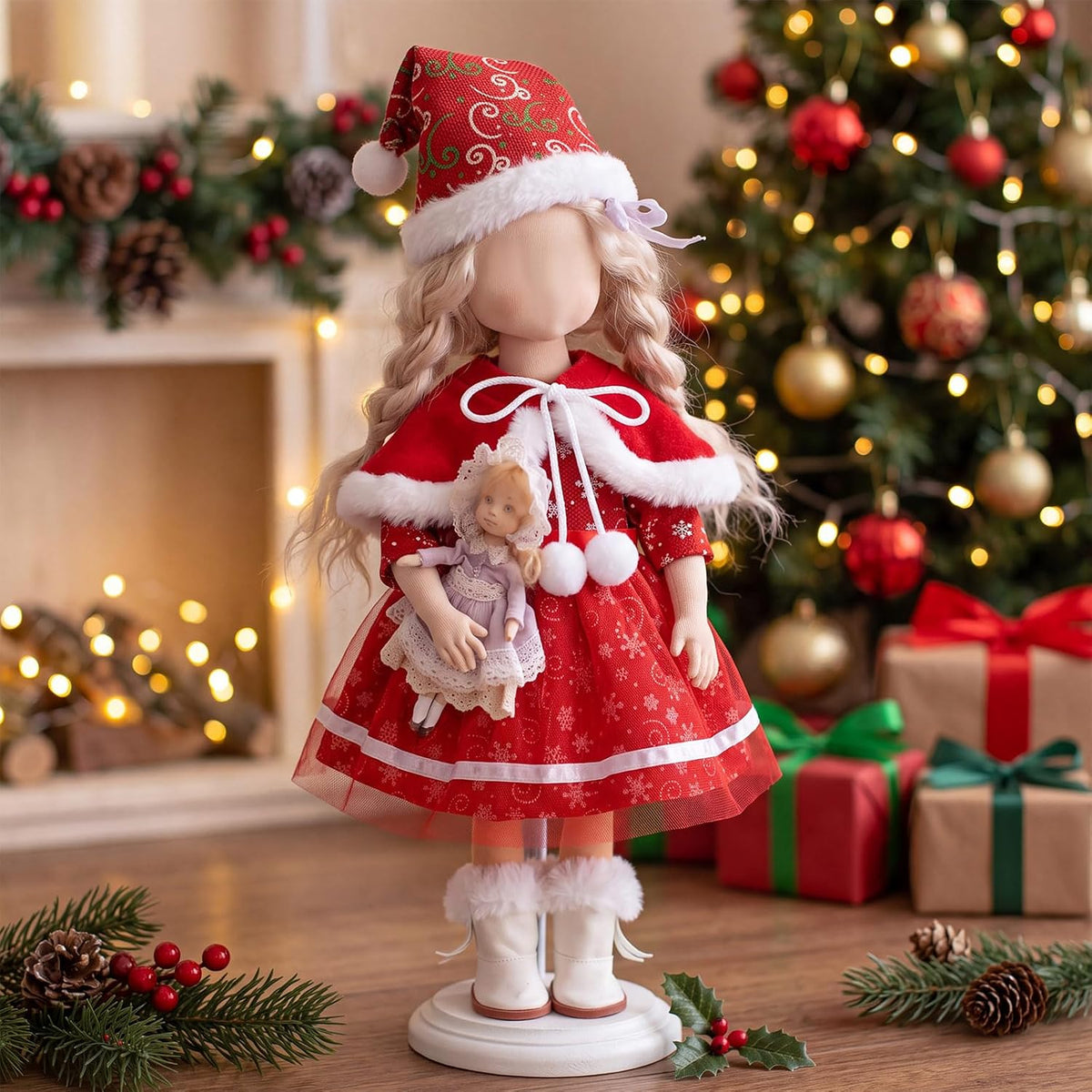 Kajaia 8 Pcs 18 Inch Doll Swimsuits Clothes and Accessories – Fun for Kids & Family - Red / Christmas - image 2