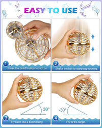 ATHLERIA Magic Flying Orb Ball, Boomerang Hover Balls - Flying Ball Only / Gold - image 2