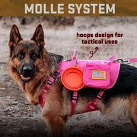 Forestpaw Tactical Dog Harness for Large Dogs, Military, L - L:Chest 27-40",Fit 70-140lbs / Hot Pink - image 4