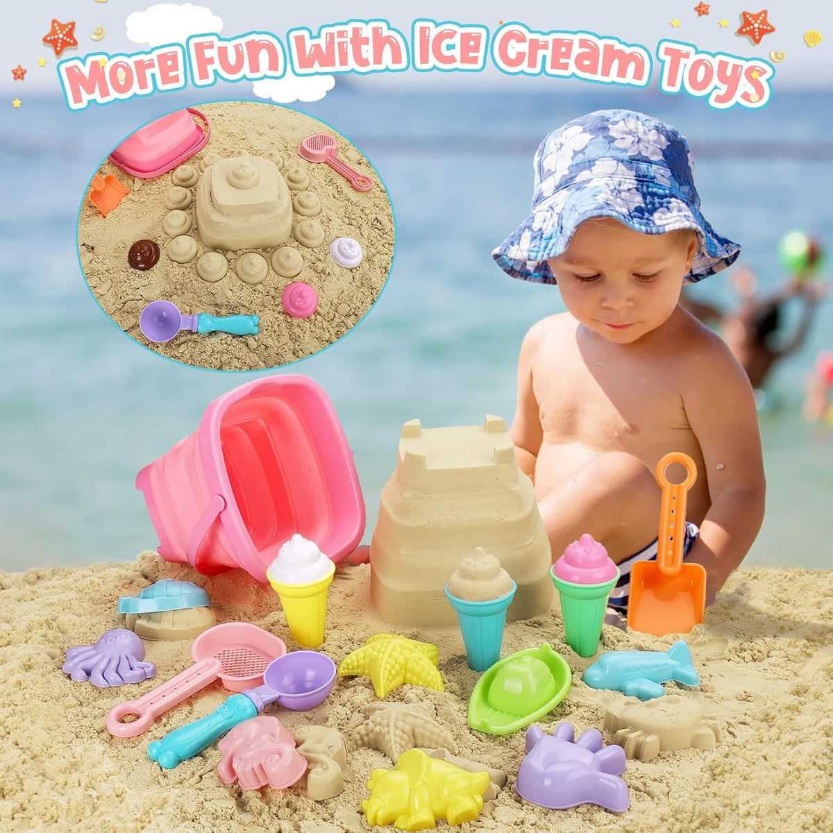 REZUCREY Beach Toys with Ice Cream - image 4