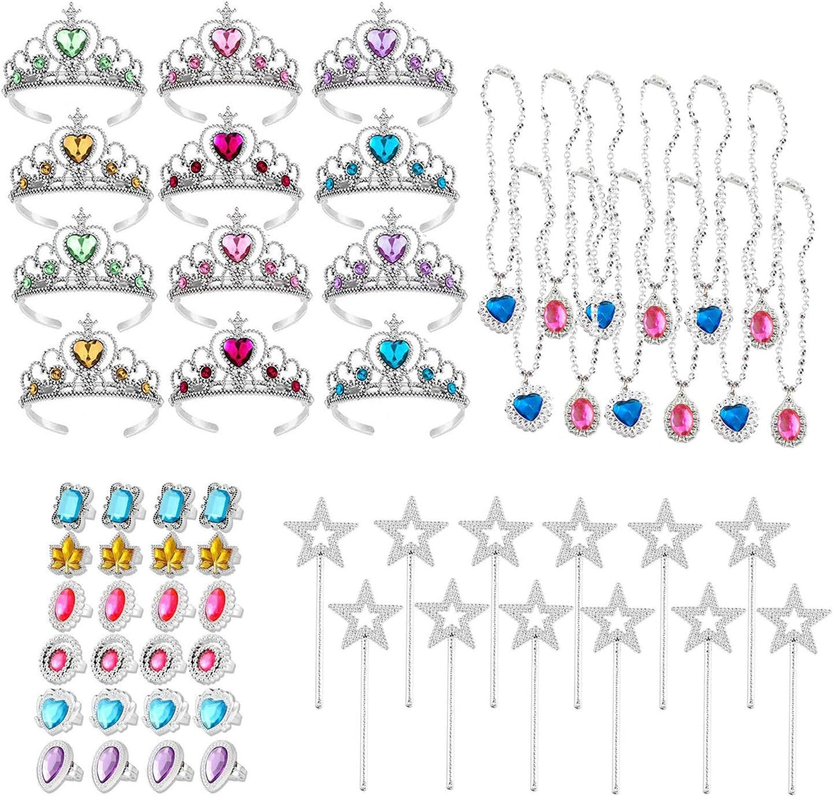 S & E Teacher's Edition 8 pack princess tiaras in 8 gemstone colors - view 2