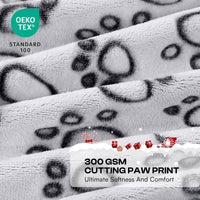 Luciphia Fluffy Paw Print Dog Blanket Large/Medium/Small - Pcs2 Grey Paw / 41x31 inches - image 2