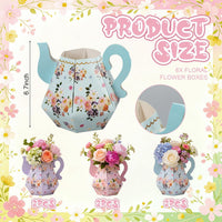 Fulmoon 6 Pcs Tea Party Decoration Flower Box Table Teapot - 6 / Purple Series - image 2