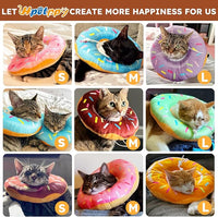 Cat Cone Collar Soft, Cat Recovery Collar for Wound Healing Cute Donut Adjustable Kittens Cones to Stop Licking Comfortable Lightweight Neck Elizabethan Collars for Cats Kittens After Surgery