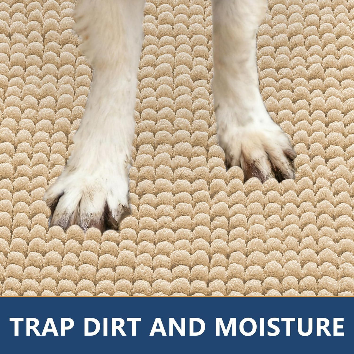 Smiry Dog Door Mat for Muddy Paws 30x20 - 71"X46" / Beige - image 4