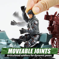 SYNCFUN military toy set with army base watchtower, helicopter, truck, boat and soldier figures - view 3