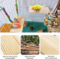 2Pcs Chinchilla Wood Ledge Hamster Wooden Flexible Platform Perch - 7.5 × 4 inch - image 4