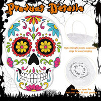 Aoriher Halloween skull piñata with bat stick, blindfold and square confetti - view 13