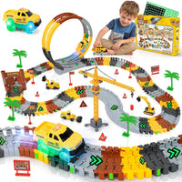 264 PCS Construction Race Tracks for Kids Toys - 360° Construction Race Track