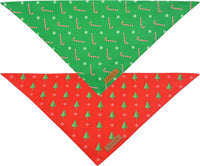 Fall Dog Bandanas 2 Pack, Orange Plaid Pet Scarf for Boy and Girl, Premium Durable Fabric, Holiday - Christmas 1 / Small - image 3