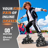 2PM SPORTS Adjustable Inline Skates for Kids, Youth and Adults – Fun for Kids & Family - D Black / Medium - Big Kid (13C-4 US) - image 2