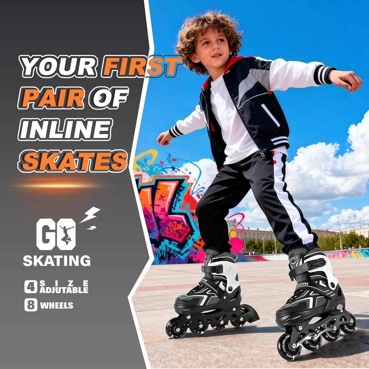 2PM SPORTS Adjustable Inline Skates for Kids, Youth and Adults – Fun for Kids & Family - D Black / Medium - Big Kid (13C-4 US) - image 2