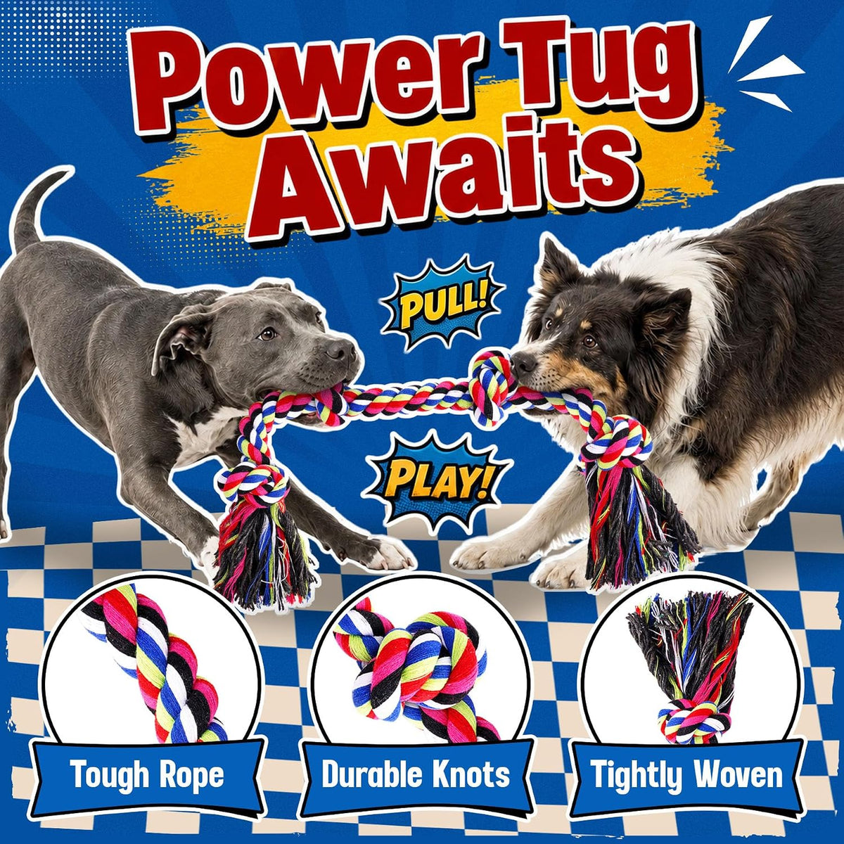 Forfon Tough & Strong Dog Rope Toy for Aggressive Chewers – Essentials for Dogs - Regular color - image 4