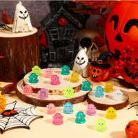 JUNEBRUSHS 50 Pcs Mini Pumpkins Fake Pumpkins Artificial Pumpkins - Ghost Style - image 2