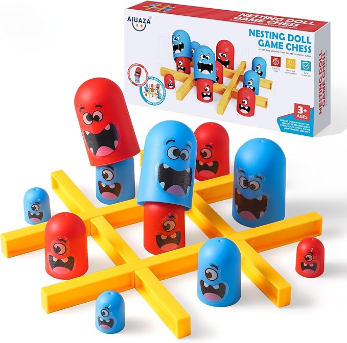 Tic Tac Toe Strategic Board Game for Kids and Family,Party Tabletop Games, Strategy Head to Head Games,Friendly Educational Board Game, Suitable Party 2 Players Toys (1PC)-Board Games-BIG FRENCHIES-TinyTreasures Baby Boutique