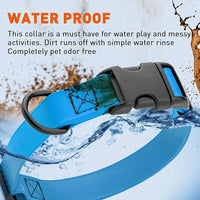 Dogline Biothane Waterproof Dog Collar with Quick Release Buckle Strong Coated Nylon Webbing with Odor- Proof for Easy Care Easy to Clean Fits Small Medium or Large Dogs, Dogline Blue 1" W 15-23" L