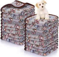 Chumia 40 Pcs Dog Blankets, Pink, Purple - Paw / Black / 1