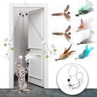 Retractable Cat Feather Toys 7PCS Refills with Bell
