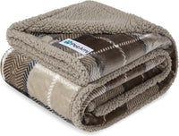 PetAmi Waterproof Dog Blanket for Medium Large Dog Pet, 60x40 - Large 60 X 40 Inches / Plaid Taupe