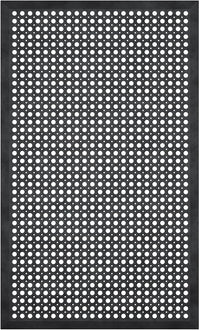 Ottomanson Heavy Duty Rubber Floor Mat – Non-Slip, Waterproof, Easy to Clean – Anti-Fatigue Mat for Commercial Kitchens, Restaurants, Workshops – Oil Resistant, Hose Washable – 36" x 60", Black