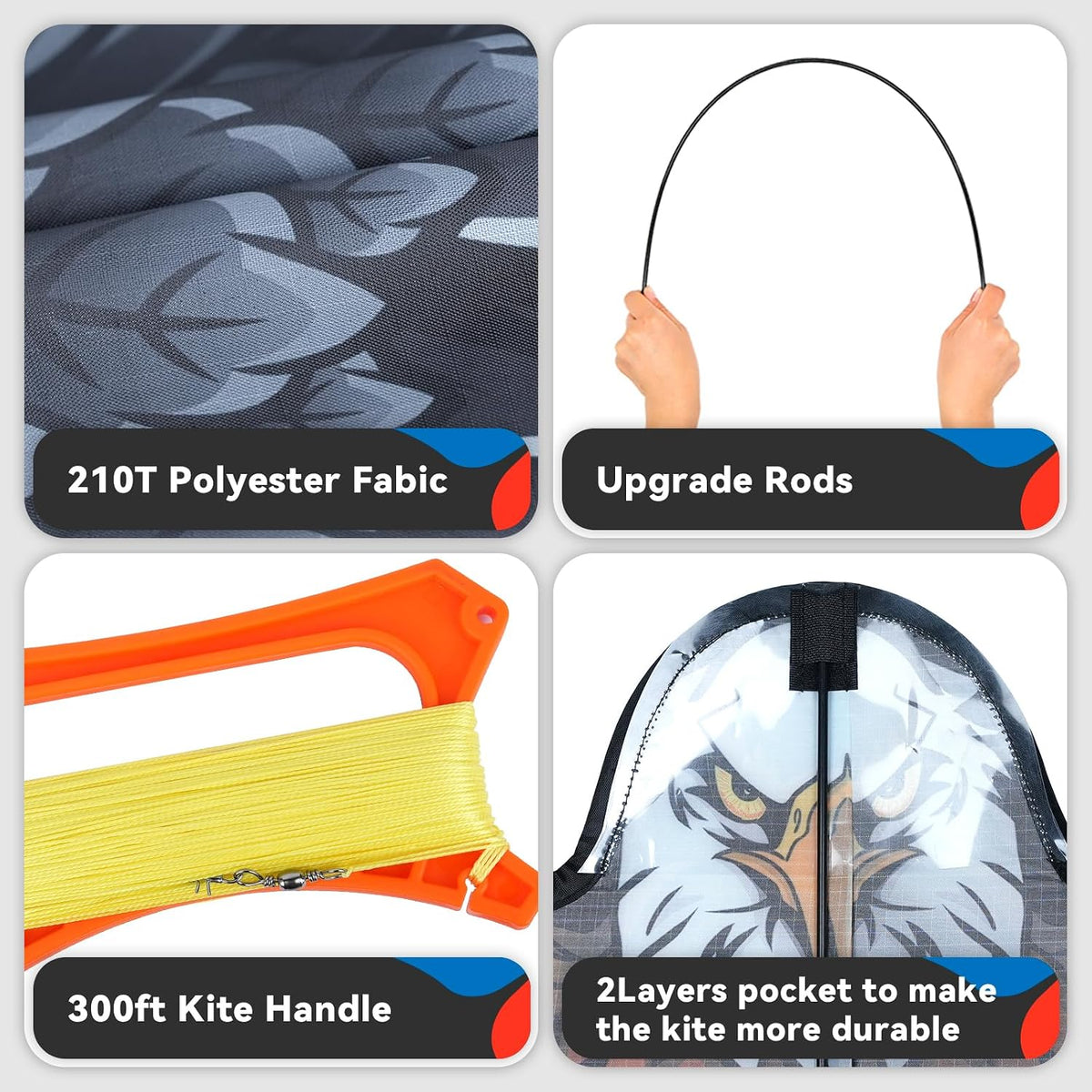 SGftre Complete Kite with Handle, Line & Accessories - 1 / Eagle-B - image 3