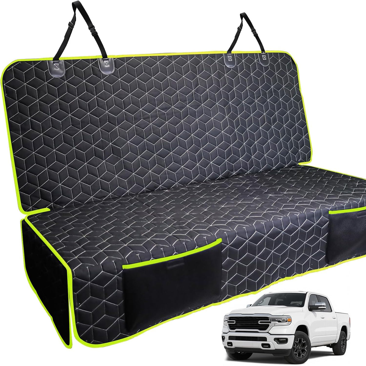 Dog Car Seat Covers for Back Seat - Bench-61"W / Green