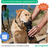 Springland 22oz Classic Portable Dog Water Bottle with Built-in Bowl - Black / 20oz Flip - image 3