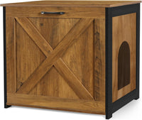 Cat Litter Box Enclosure, Hidden Litter Box Furniture - Warm Brown / 23.6"L x 19.7"W x 21.7"H