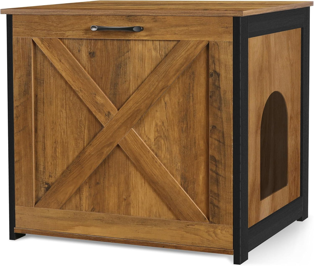 Cat Litter Box Enclosure, Hidden Litter Box Furniture - Warm Brown / 23.6"L x 19.7"W x 21.7"H