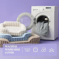 LE SURE Cute Dog Bed for Small Dogs, Orthopedic Waterproof Small Pet Beds with Sides, Non-Slip Bottom and Egg-Crate Foam Puppy Couch Sofa with Washable Removable Cover, Beige