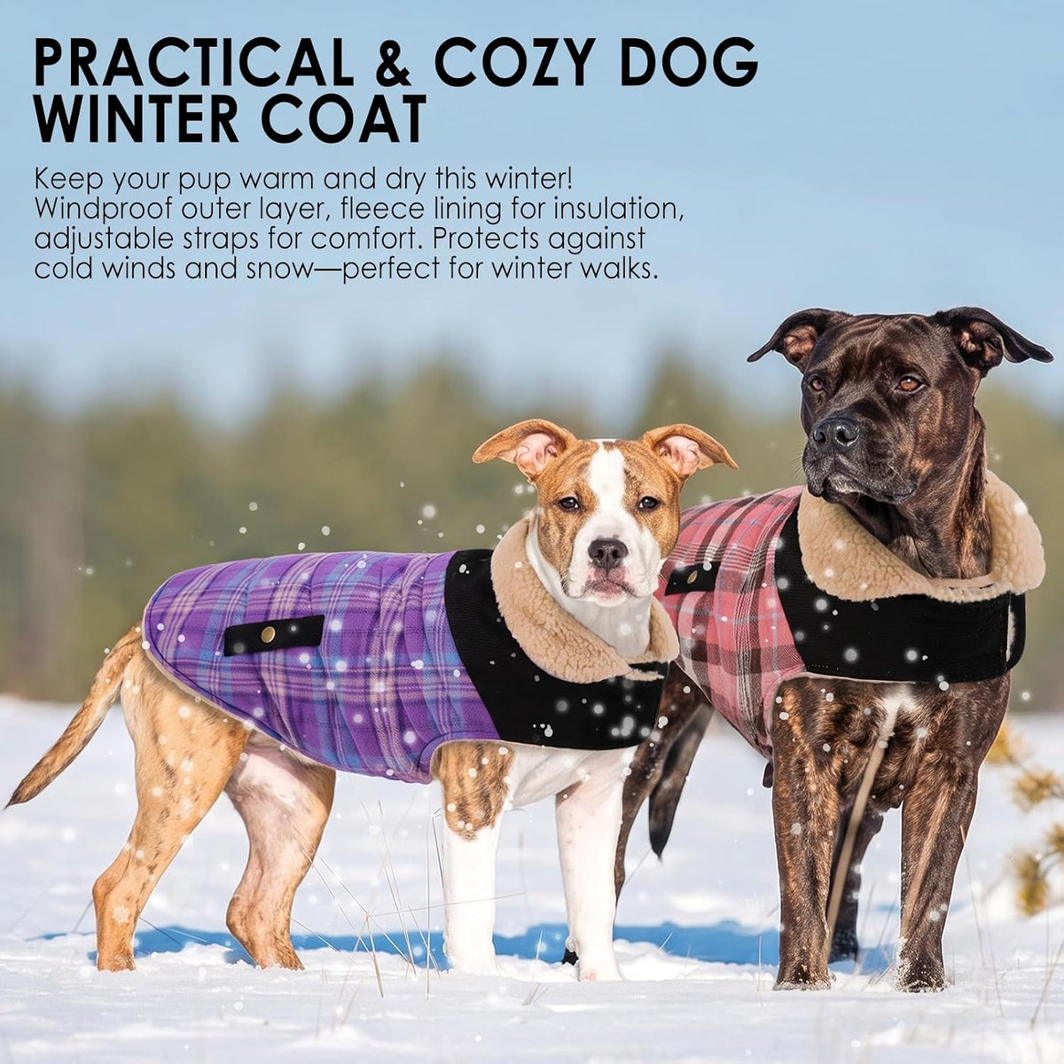 Dog Winter Coats for Small Dogs Puppies - Purple / Medium - image 4