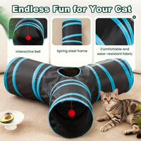 Love's cabin Cat Tunnel for Indoor Cats - Black&Blue / M (31"x17"x11") - image 4