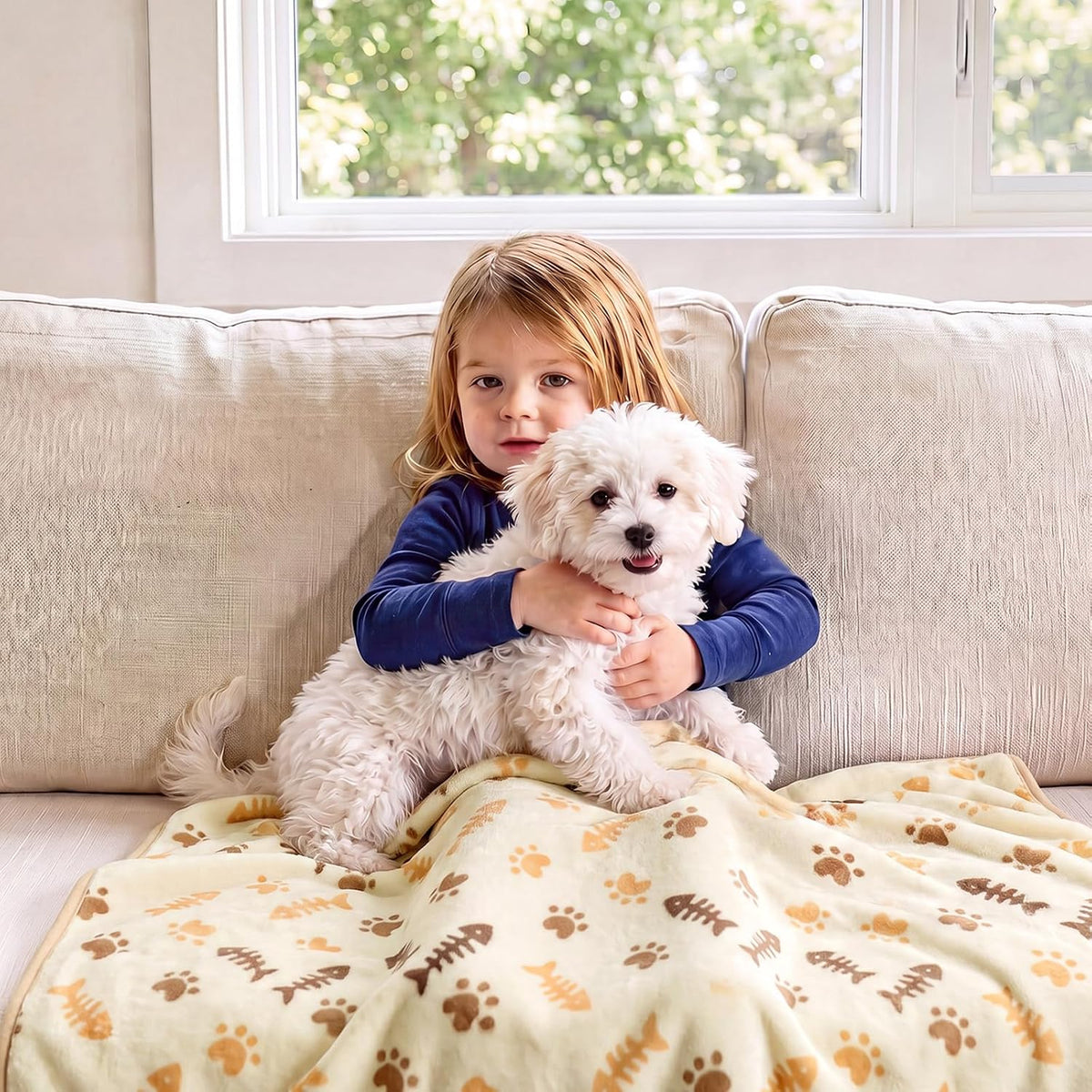 Luciphia 3 Pack Cute Dog Blankets Soft Fleece for Small Puppy Cat - Hungry Paws / 23x16 inch (Pack of 3) - image 2