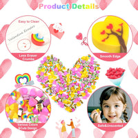 Wolpark mini erasers for kids shaped like cakes, donuts, ice cream, fruit and hearts - view 12