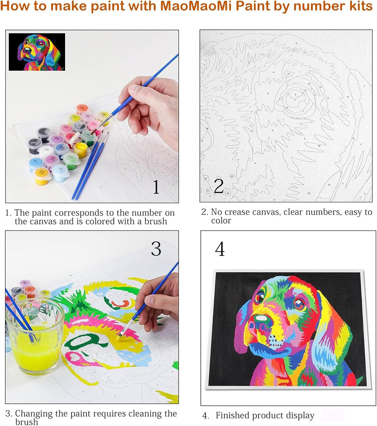 Paint by Numbers DIY Acrylic Painting Kit for Kids & Adults Beginner - Colorful Horse Head - image 2