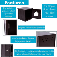 INTERNET'S BEST Decorative Cat House & Side Table, Nightstand