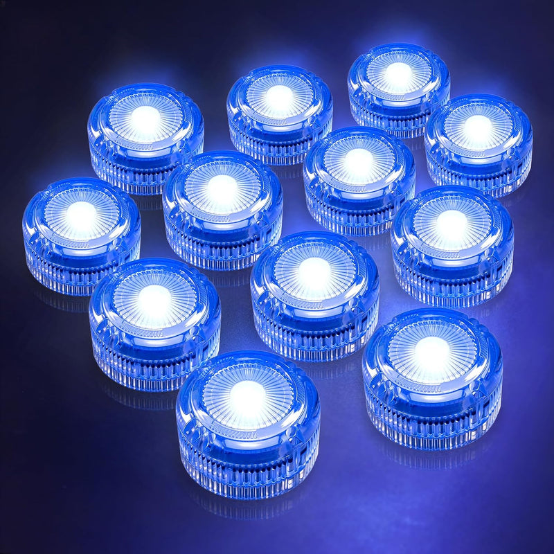 HL Submersible LED Lights, Green Mini LED Tea Light - Blue / 12P