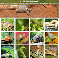 ZeeDix 3 Pieces Coconut Fiber Reptile Substrate Mat, 12 x 20 inches Natural Coco Mat Reptile Carpet Coco Fiber Liner Turtle Bedding Reptile Terrarium Liner for Lizard Snake Turtle Gecko Bearded Dragon