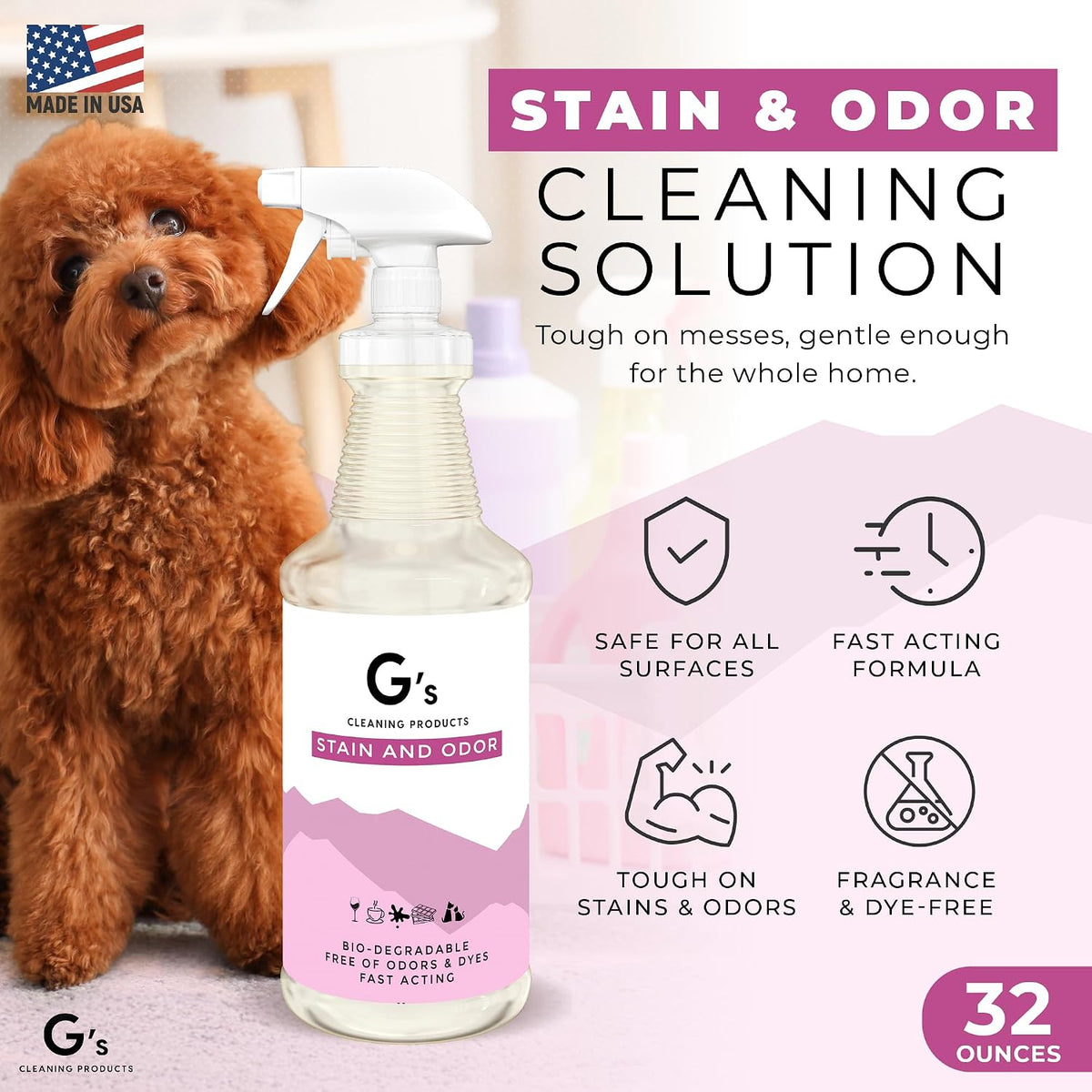 G's Cleaning Biodegradable Stain & Odor Remover Spray - image 2