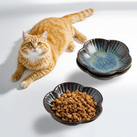 Mecaikru Ceramic Cat Food Bowls - blue / 4.72in / classic
