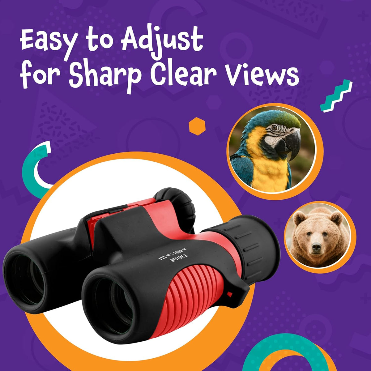 Think Peak Blue Binoculars Science Toy for Kids Ages 3-12 Years - Red - image 4