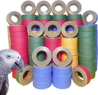 24Pcs Fatty Bagels Bird Toys for Parrots Durable Cardboard Chewing - 120PCS