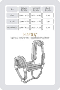 Equinavia Valkyrie Soft Ultra Fleece Padded Adjustable Breakaway Horse Halter - Navy/Navy - Warmblood