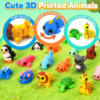 30Pcs 3D Printed Animals Set for Kids - Colorful 30pc - image 3