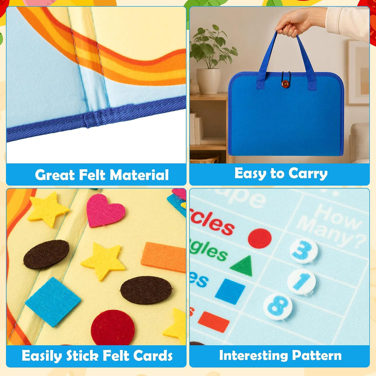WATINC Travel Felt Board Story Set - Pizza Number - image 3