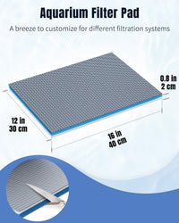 Pawfly 8-Layer Aquarium Filter Pad 16 x 12 Inch Cuttable Aquarium - 16" x 12" x 0.8" 1 Pack - image 3